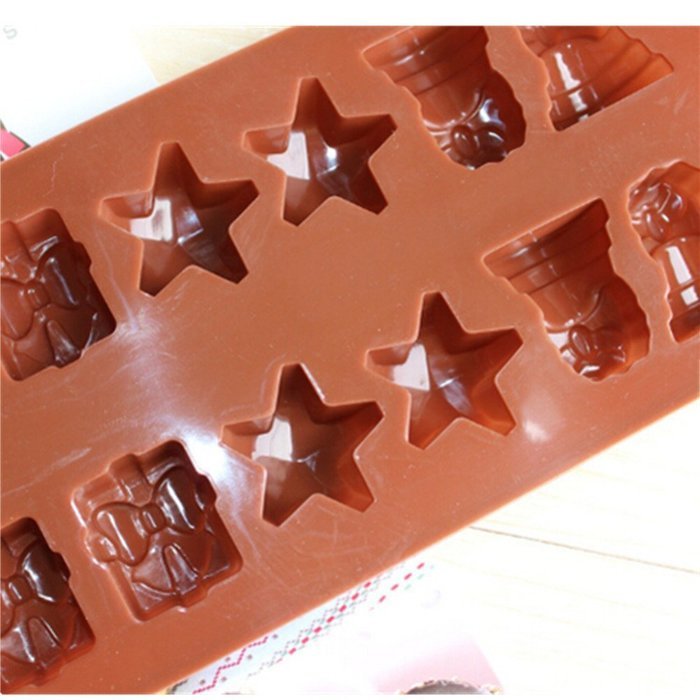 EVTECH(TM) Christmas Gift and Star Style Silicone Gel Non Stick Cake Bread Mousse Biscuit Ice Pudding Mold Chocolate... N2