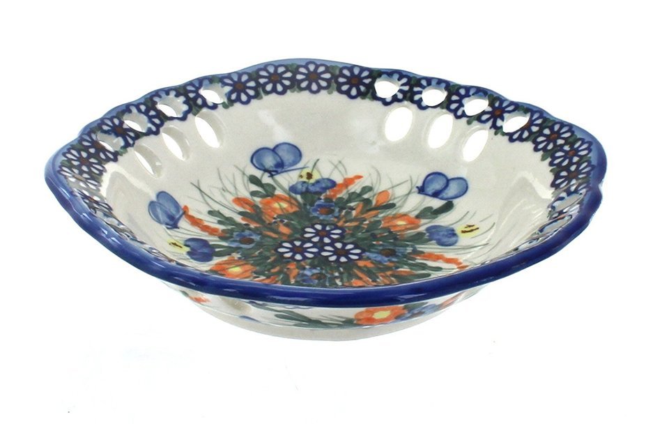 Polish Pottery Spring Butterfly Small Fruit Dish