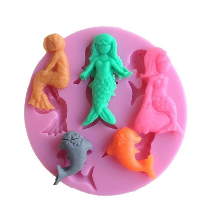 New Pretty Mermaid Shaped 3d Silicone Cake Fondant Mold, Cake Decoration Tools, Soap, Candle Moulds