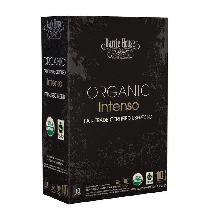 Nespresso Compatible Barrie House Fair Trade Organic Intenso Espresso Capsules 10 ct--Fits in Nespresso Original... N2