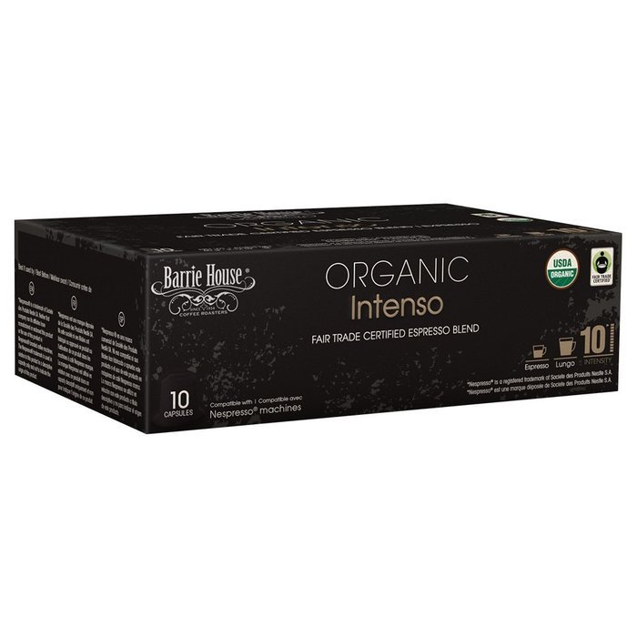 Nespresso Compatible Barrie House Fair Trade Organic Intenso Espresso Capsules 10 ct--Fits in Nespresso Original... N3