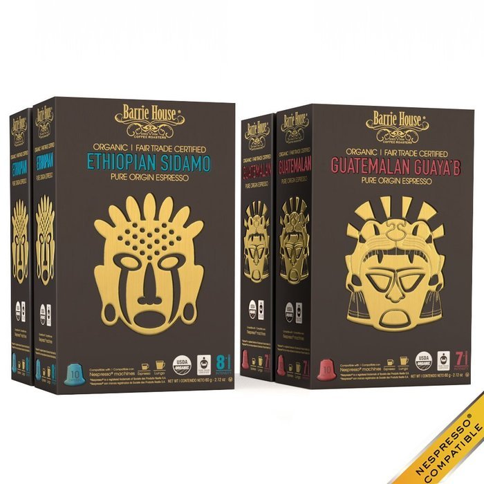 Nespresso Compatible Barrie House Fair Trade Organic Intenso Espresso Capsules 10 ct--Fits in Nespresso Original... N9