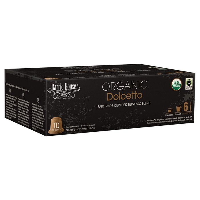 Nespresso Compatible Barrie House Fair Trade Organic Intenso Espresso Capsules 10 ct--Fits in Nespresso Original... N12