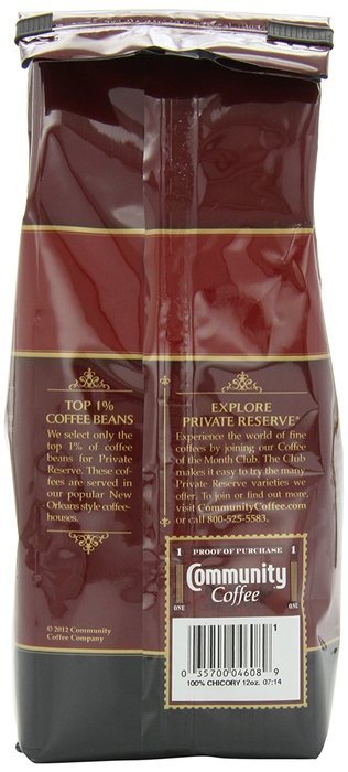 Community Coffee Private Reserve Ground Medium-Dark Roast, 100% Chicory, 12-Ounce Bags (Pack of 6)