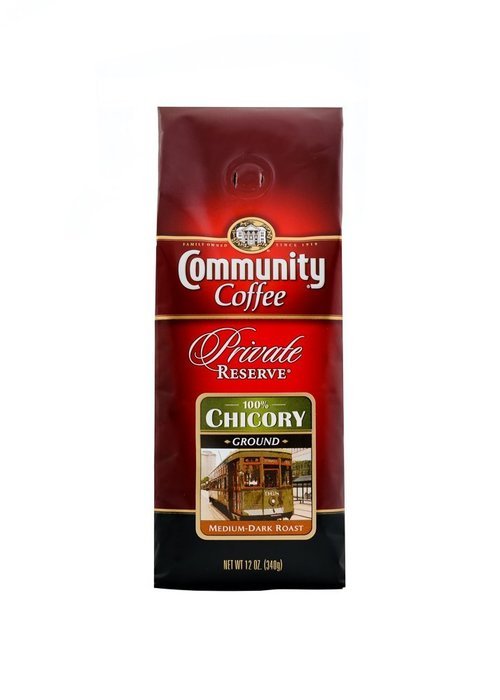 Community Coffee Private Reserve Ground Medium-Dark Roast, 100% Chicory, 12-Ounce Bags (Pack of 6) N2