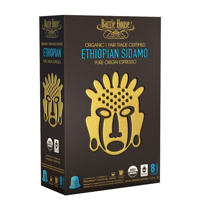 Nespresso Compatible Barrie House Fair Trade Organic Intenso Espresso Capsules 10 ct--Fits in Nespresso Original... N14