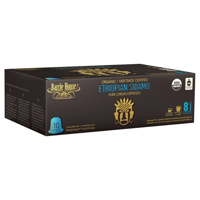 Nespresso Compatible Barrie House Fair Trade Organic Intenso Espresso Capsules 10 ct--Fits in Nespresso Original... N15
