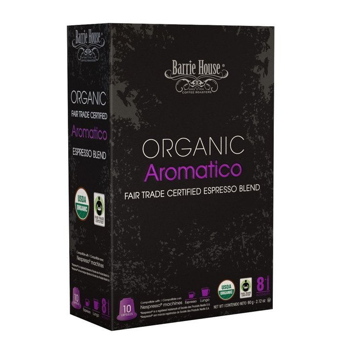 Nespresso Compatible Barrie House Fair Trade Organic Intenso Espresso Capsules 10 ct--Fits in Nespresso Original... N18
