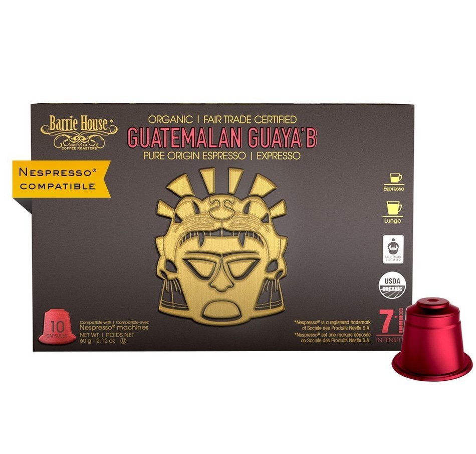Nespresso Compatible Barrie House Fair Trade Organic Intenso Espresso Capsules 10 ct--Fits in Nespresso Original... N21