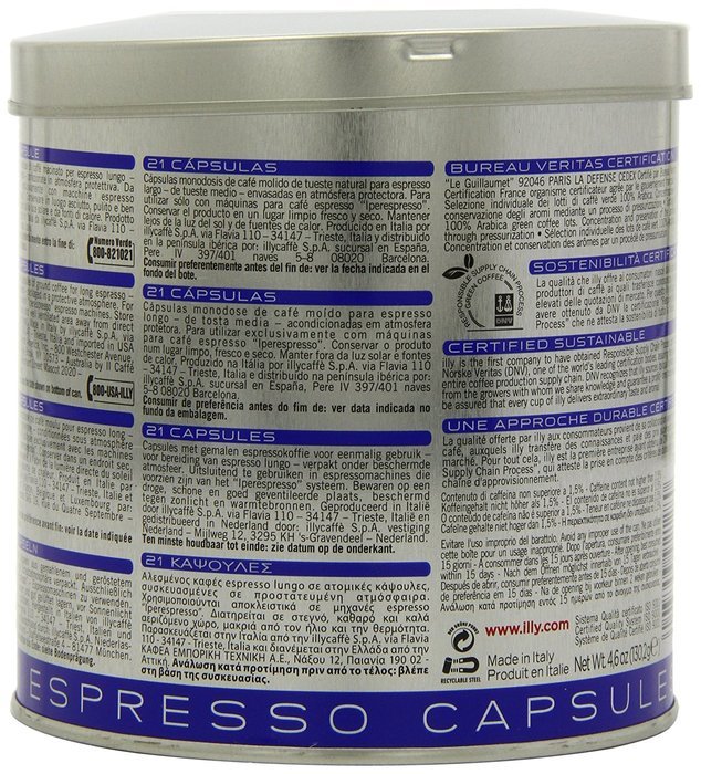 Illy Caffe Lungo Iperespresso 21 Capsules, Medium Roast, 4.6 Ounce N4