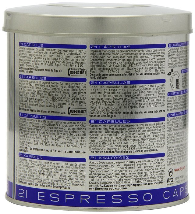 Illy Caffe Lungo Iperespresso 21 Capsules, Medium Roast, 4.6 Ounce N8