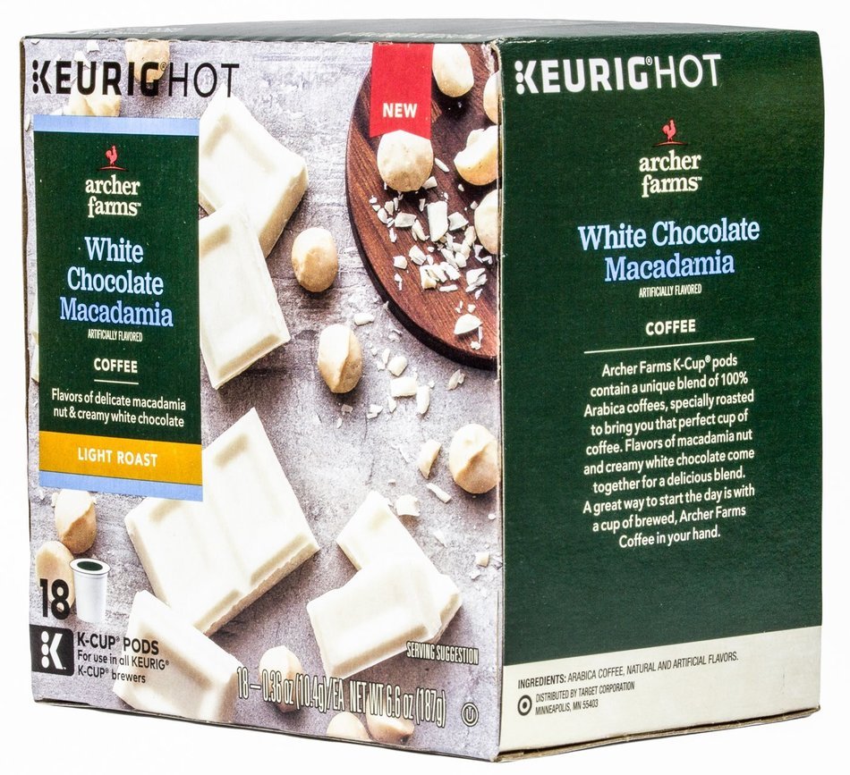 Archer Farms K-Cup White Chocolate Macadamia Coffee Light Roast 18 Count (1 Box) N4
