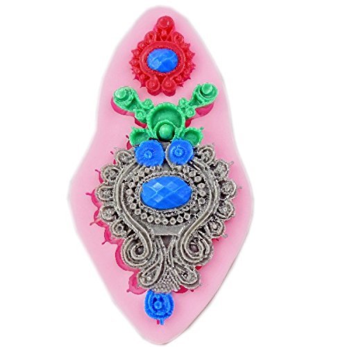 "Silicone Jewelry Fondant Cake Mold Pendant Brooch Soap Chocolate Mould shopping N6