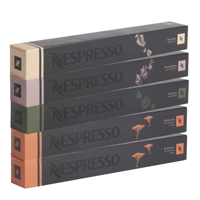 Nespresso Pure Origin Variety Pack - 50 Capsules - 5 Sleeves - 4 Flavors (Pure Origina Variety 5 Pack)