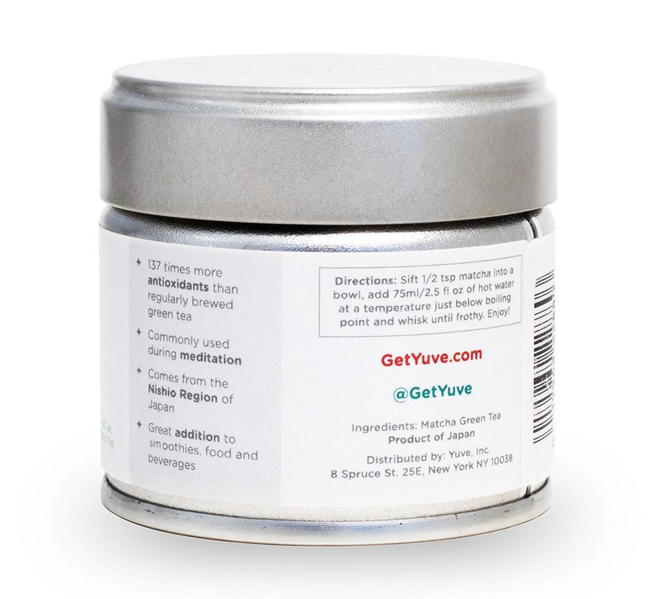Yuve - Ceremonial Matcha Green Tea Powder - Ultra Premium Ceremonial Grade - 30g Tin [1.06oz] N6