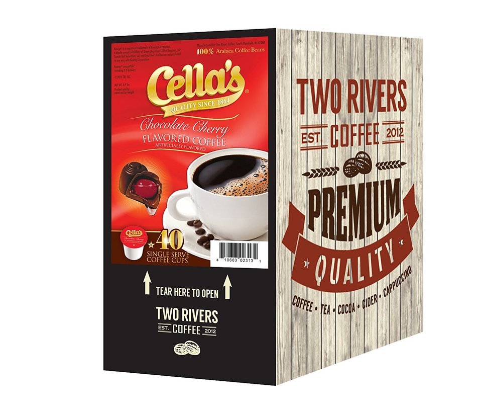 Cella's Chocolate Covered Cherry Single Keurig K-Cup Coffee, 40 Count N2