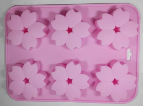 Creativemoldstore 6 Holes Small Cherry Blossom (HY1-142) Silicone Cake Baking Pan DIY Mold