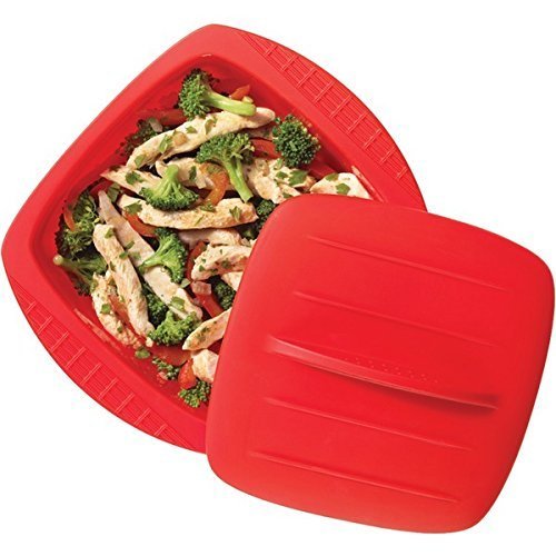 Starfrit Square Silicone Steamer, Red