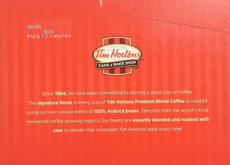 Tim Hortons Single Serve Coffee Original Blend 72 Count N5
