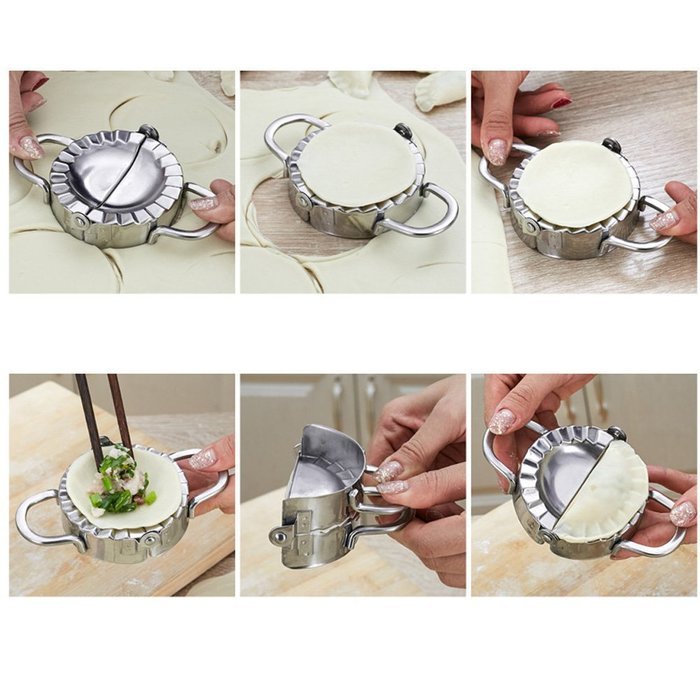 Whitelotous Stainless Steel Dumpling Maker Dough Press Dumpling Pie Ravioli Mold Mould Maker Pastry Tool for Home... N5