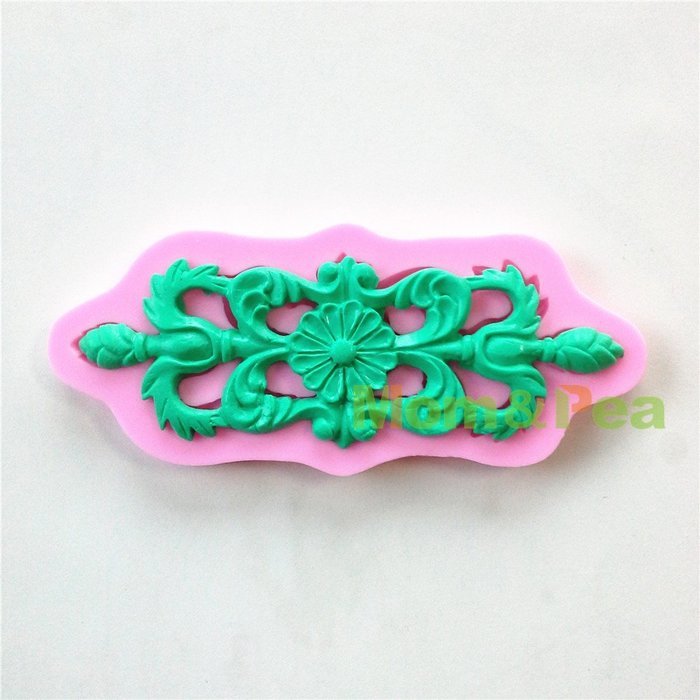 Mom&pea 0593 Silicone Mould for Fondant Cake Sugar Paste Cake Decoration 3d Cake Toppers Mold 13.6*5.9*0.7cm 42g