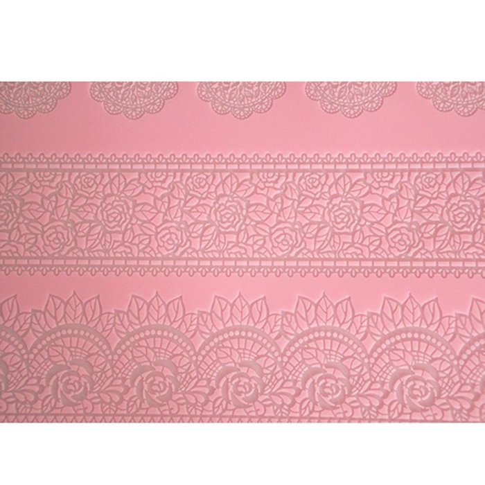 FOUR-C Lace Silicone Mat Silicone Mold Cake Decorating Supplies Color Pink N3