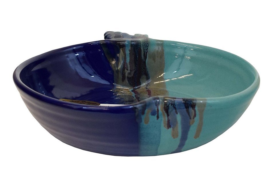 Clay In Motion Handmade Ceramic Apple Torte Baking Dish - Mystic Waters N2