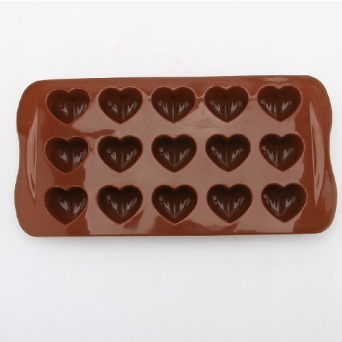 CITY Heart Shape Silicone Chocolate Cake Mold Jelly Candy Ice Mould Tray -Coffee N2