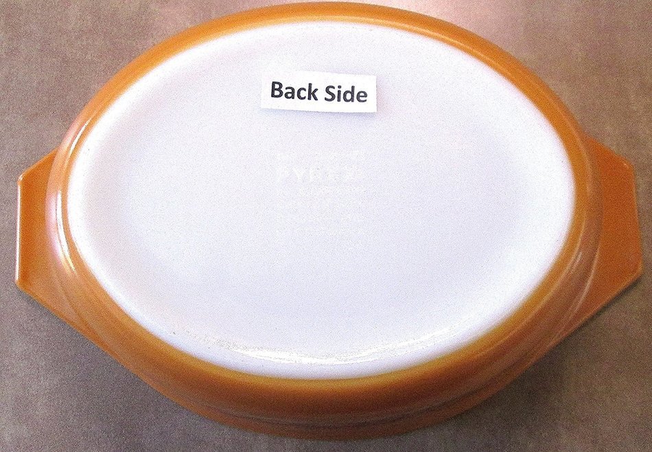 Pyrex by Corning 1-1/2 Qt Covered Casserole - Gold with Fruit Pattern N3