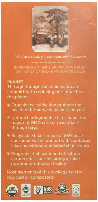 Numi Organic Tea Variety Pack - Numi's Collection, Assorted Full Leaf Tea and Teasan, 18 Count Tea Bags N64