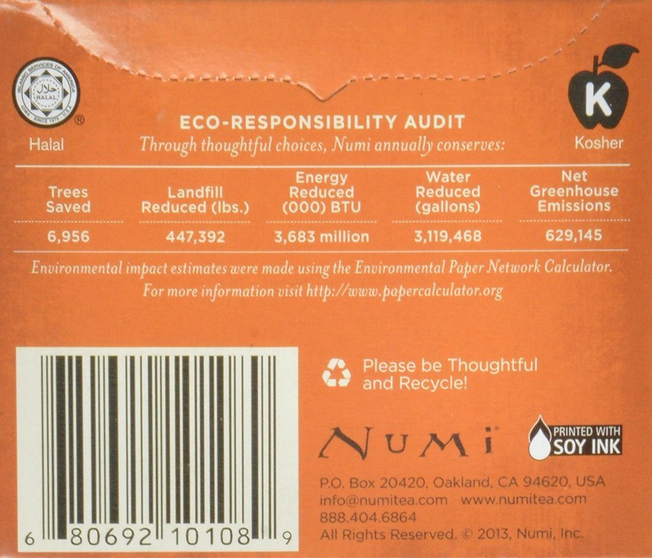 Numi Organic Tea Variety Pack - Numi's Collection, Assorted Full Leaf Tea and Teasan, 18 Count Tea Bags N66
