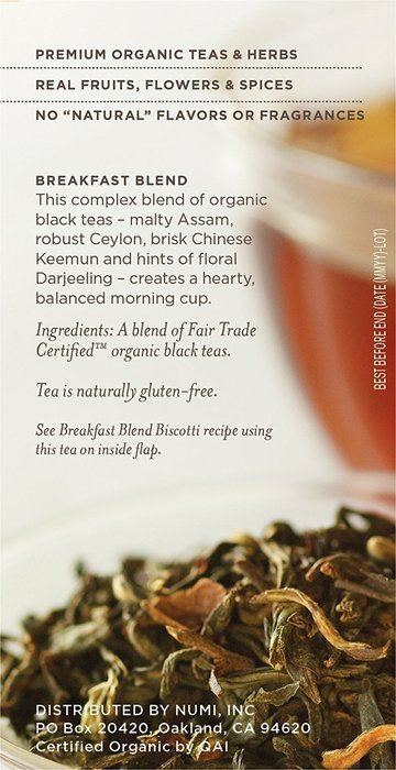 Numi Organic Tea Variety Pack - Numi's Collection, Assorted Full Leaf Tea and Teasan, 18 Count Tea Bags N70