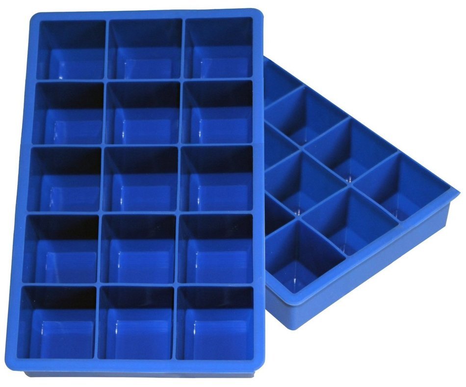 Ozera 2 Pack Silicone Ice Cube Tray Molds Candy Mold Cake Mold Chocolate Mold, 15 Cavity, Blue