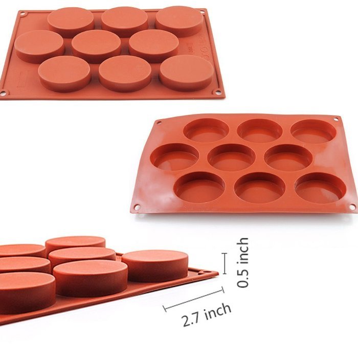 New Vermilion Oval Silicone Cake Chocolate Cookies Baking Mould Soap Muffin Cupcake Mold Tray