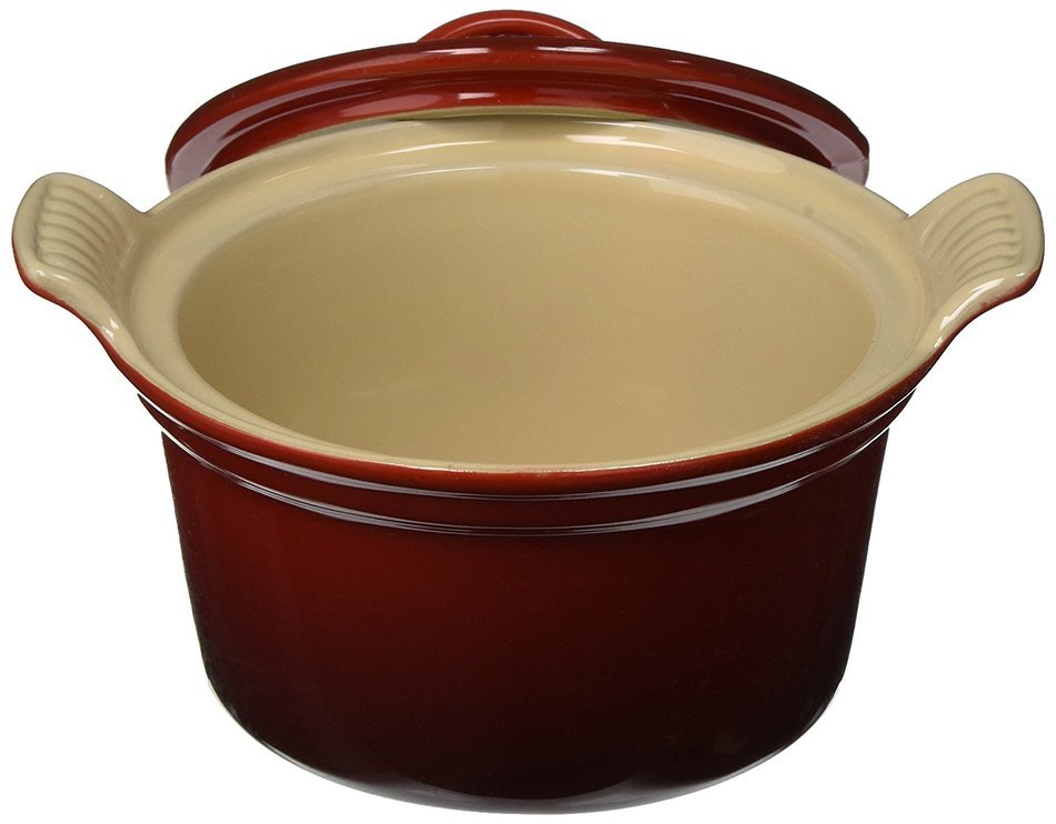 Le Creuset Heritage Stoneware 18oz. Covered Cocotte, Cerise (Cherry Red) N2