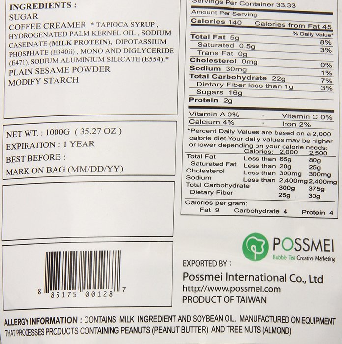 Possmei Bubble Tea Mix Instant Powder, Taro, 2.2 Pound N17