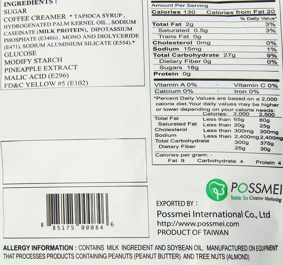 Possmei Bubble Tea Mix Instant Powder, Taro, 2.2 Pound N29