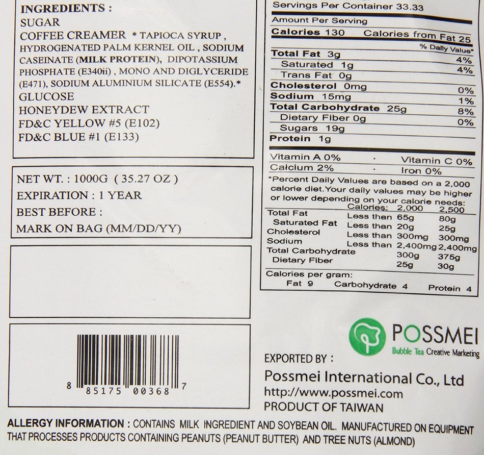 Possmei Bubble Tea Mix Instant Powder, Taro, 2.2 Pound N50