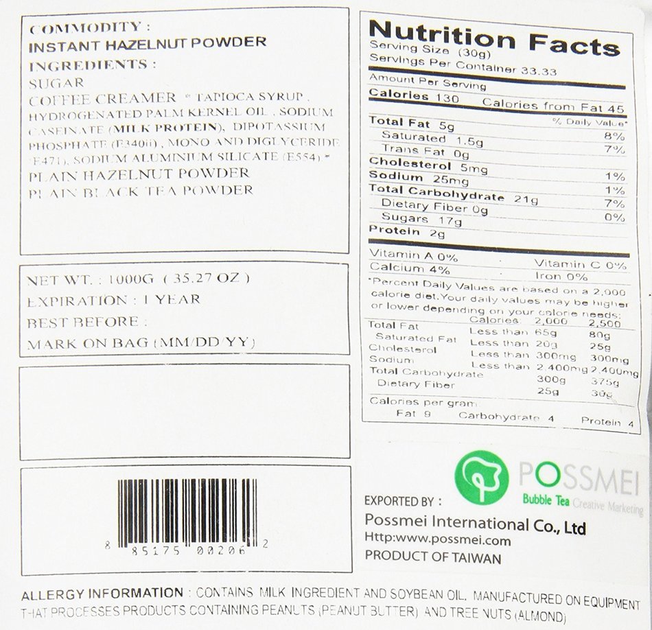 Possmei Bubble Tea Mix Instant Powder, Taro, 2.2 Pound N54
