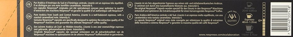 Nespresso OriginalLine Capsules: Livanto, 50 Count N2