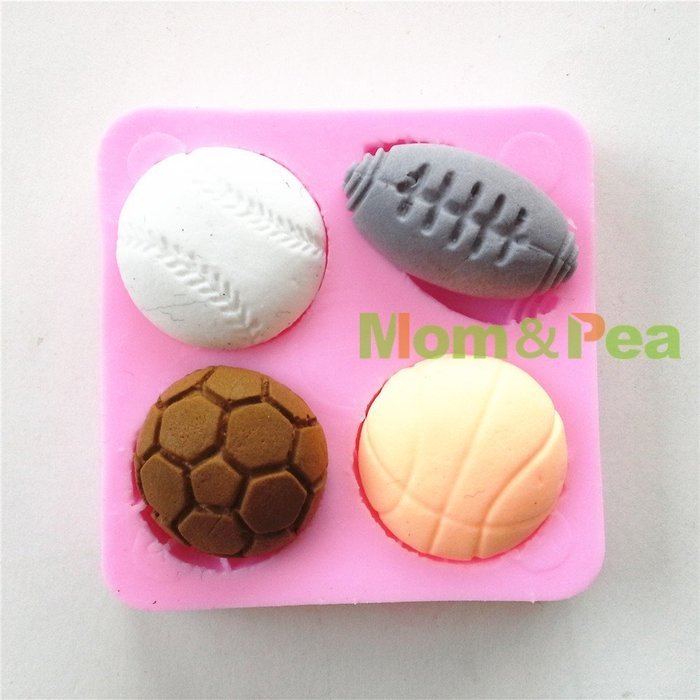 Mom&pea 0622 Balls Shaped Silicone Mould for Fondant Cake Sugar Paste Cake Decoration 3d Cake Toppers Mold 6*6.1...