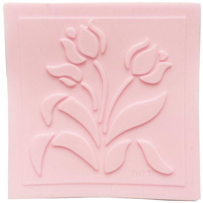 Mini TULIP flower Lace Pattern Impression Texture Print Embossing Silicone Fondant gumpaste Cake Print Square...