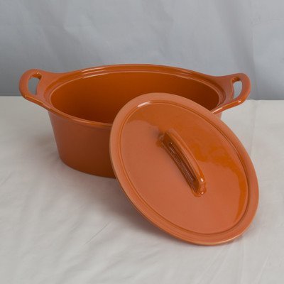 Oval Casserole Size: Large, Color: Orange