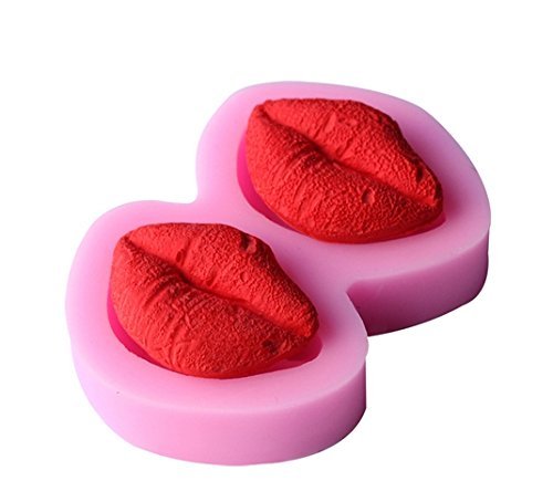 1pcs, Red Lips Shape Silicone Mold, for Fondant Cake Mold, Bakware Tools, Soap ,Sugar Tool