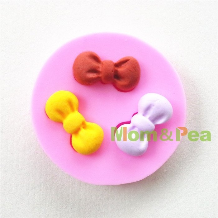 Mom&pea 0654 Mini Bowknots Shaped Silicone Mould for Fondant Cake Sugar Paste Cake Decoration 3d Cake Toppers...