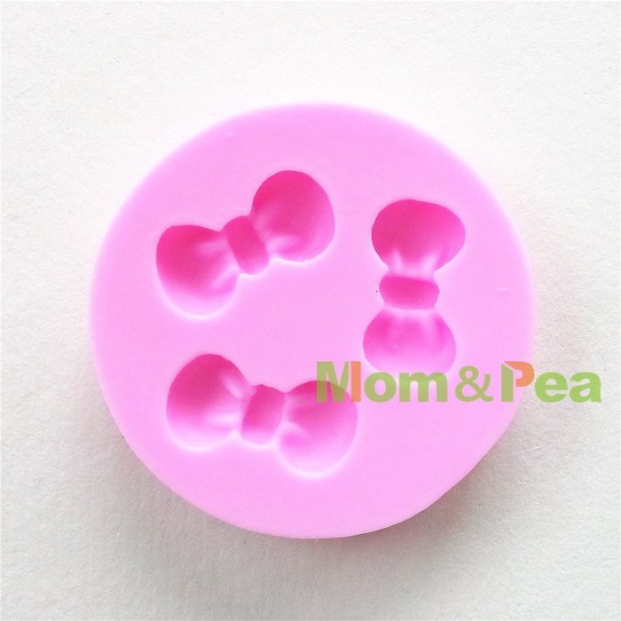 Mom&pea 0654 Mini Bowknots Shaped Silicone Mould for Fondant Cake Sugar Paste Cake Decoration 3d Cake Toppers... N3