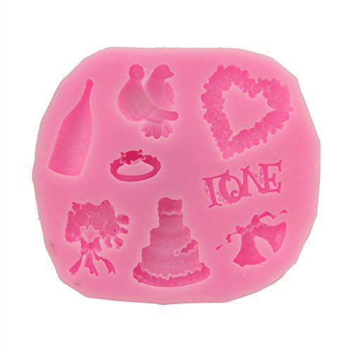 Mr.S Shop 3D Red Wine Ring Bell Garland Cake Silicone Mold Fondant Chocolate Soap Mold Cake Decorating Tools ,... N2