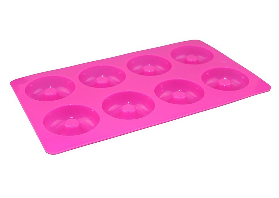 Tifan Silicone Mini Donut Pan, Muffin Cups, Cake Mold, Biscuit Mold, 18 Cavity, Red N7