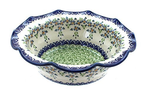 Polish Pottery Summer Vine Small Scallop Bowl