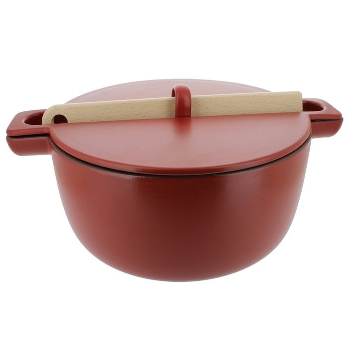 French Home 3.2-quart Red Flame Top Round Covered Casserole